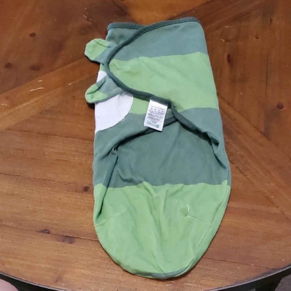 Green Striped Baby Swaddle